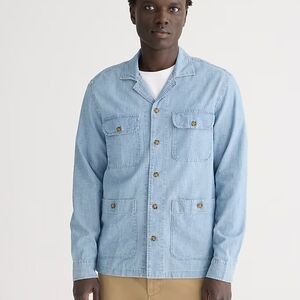 J. Crew, Chambray four pocket camp collar overshirt, medium